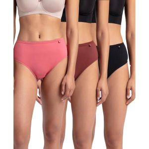 Jockey 1406 Women’s High Coverage Super Combed Cotton Mid Waist Hipster with Concealed Waistband and Stay Fresh Treatment (Pack of 3_Colors & Prints May Vary)